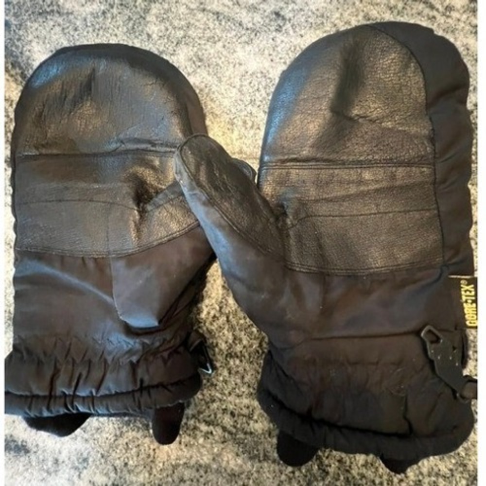 Kombi Gore-Tex Mittens Mens Black Good Waterproof Leather Palm Winter Ski Snow